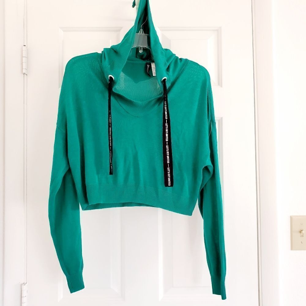 Divided green Cropped hoddie M